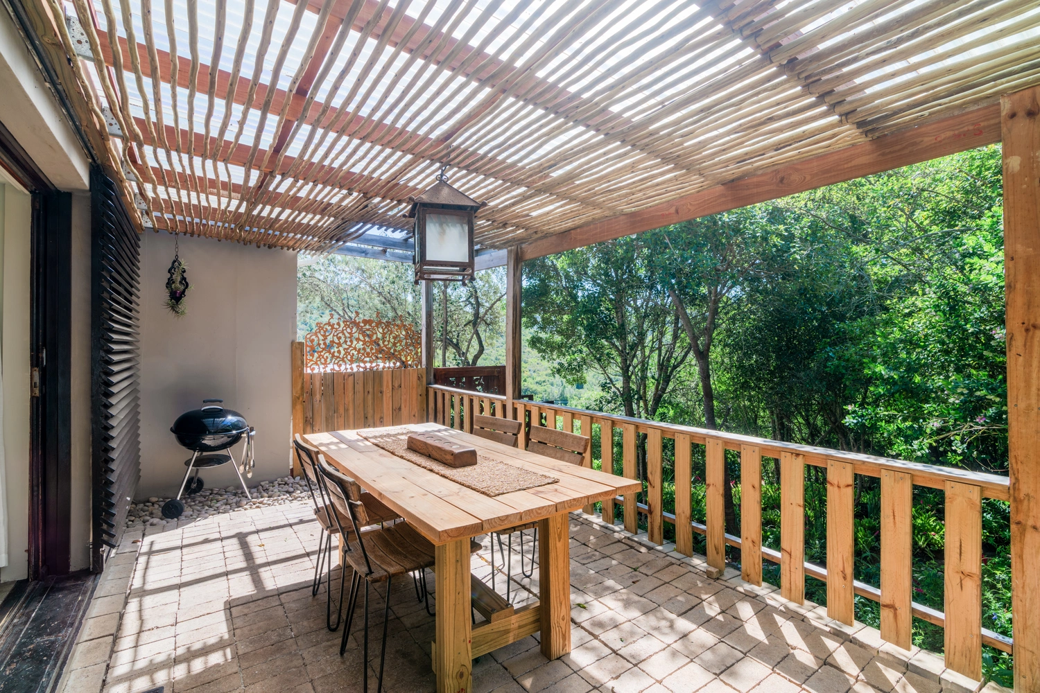 Set further down the sloping property and deeper into the forest garden.